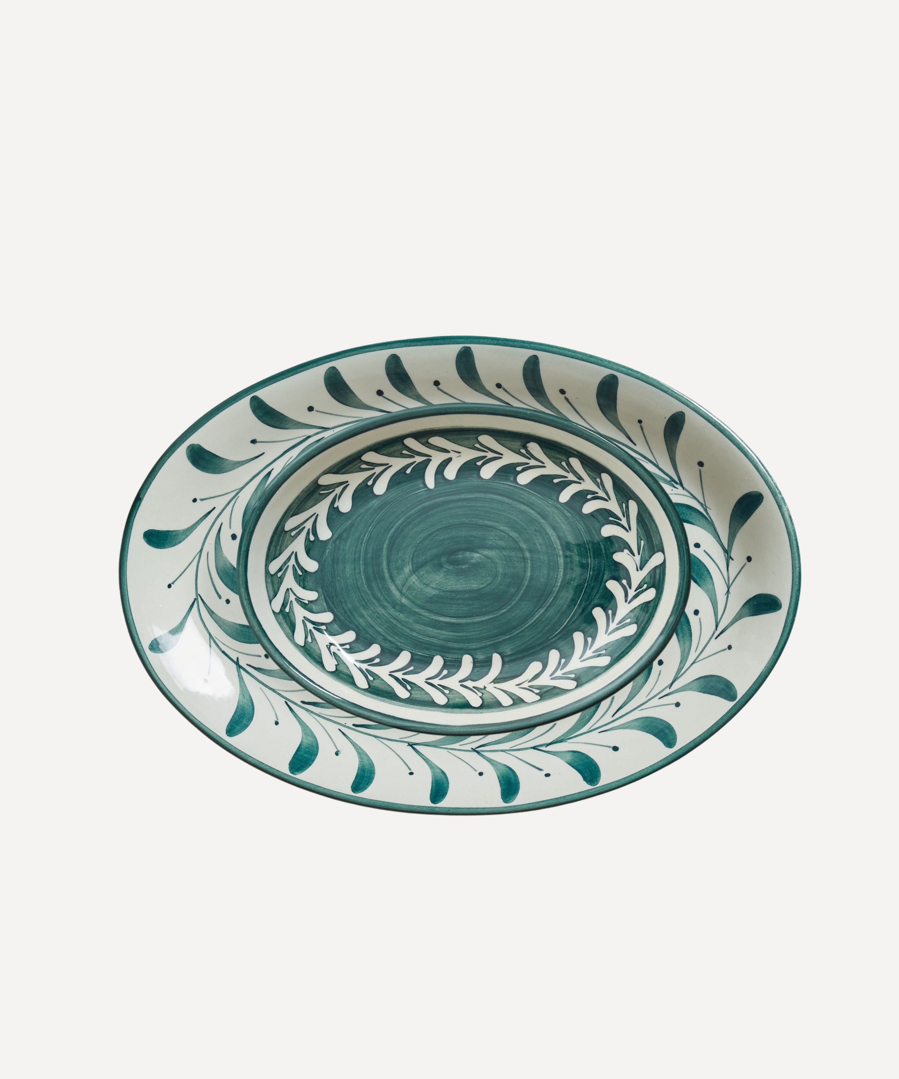 Helecho Serving Platter (set of two) - Teal