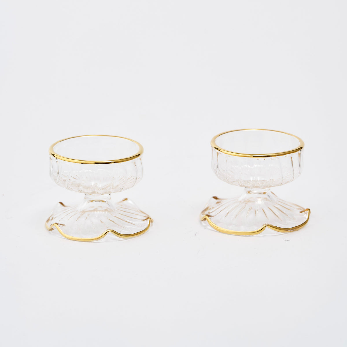 Gold Rimmed Tealight Holders (Set of 2)