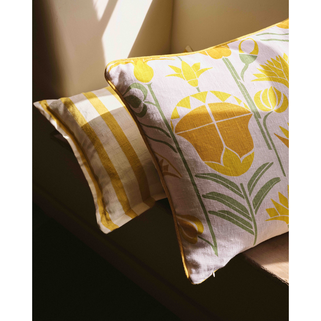 Lotus Cushion (tones of yellow)