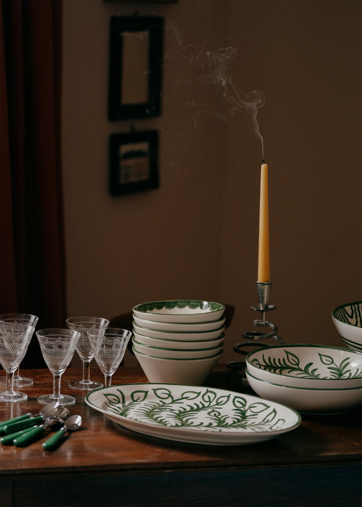Large Green Vina Platter