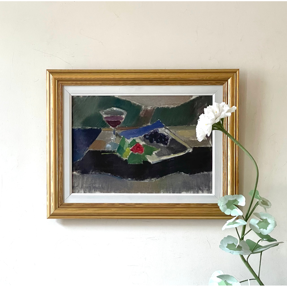 Still Life with Wine and Rose Oil Painting