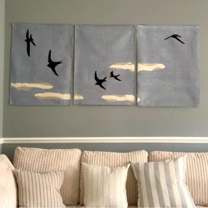 The Coast to Coast Triptych Silk Wall Hanging