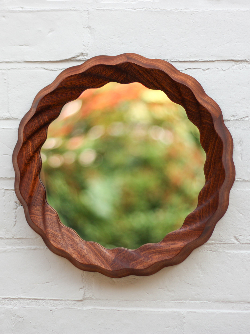 Kruller Porthole Mirror - Sapele