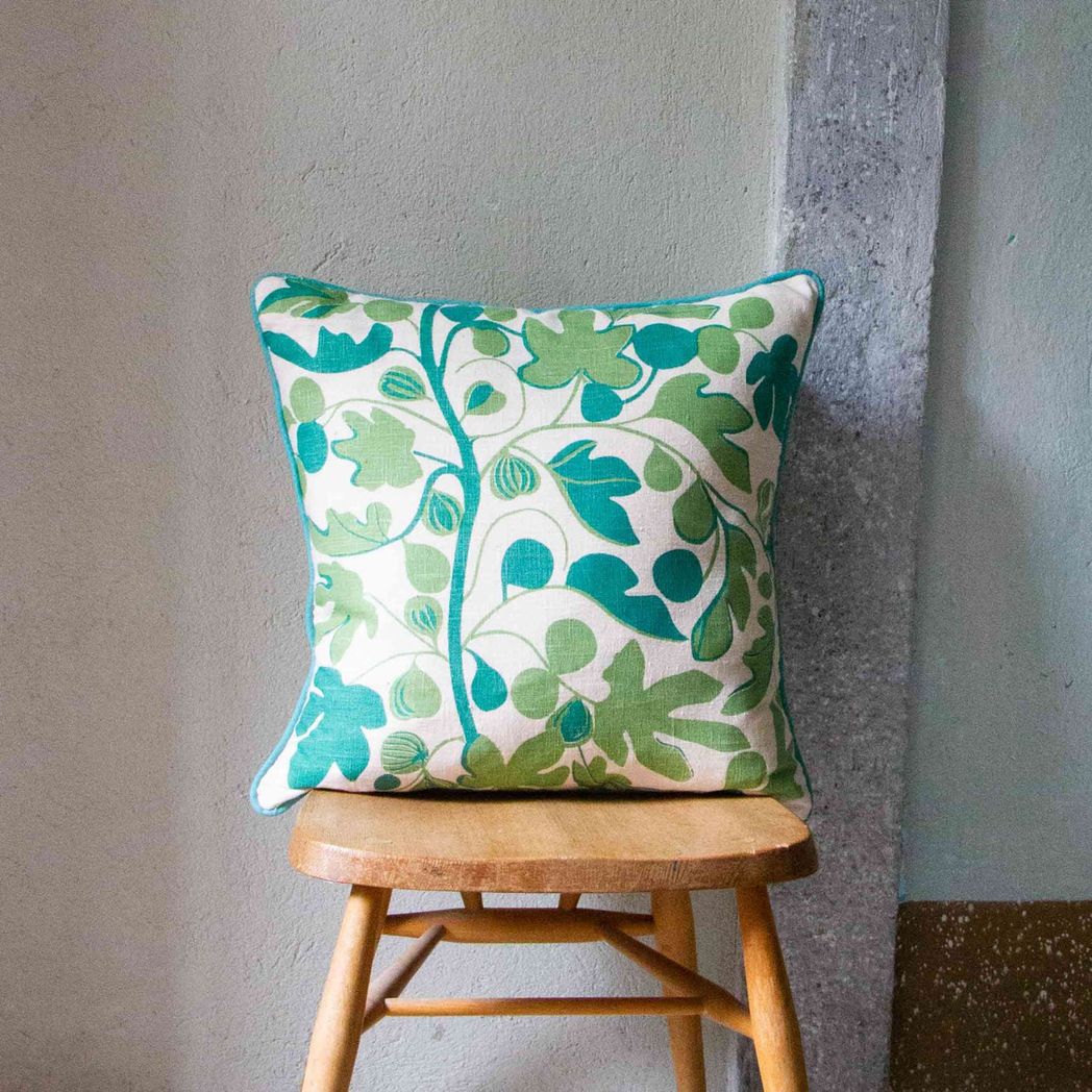 Figs Cushion (tones of green)