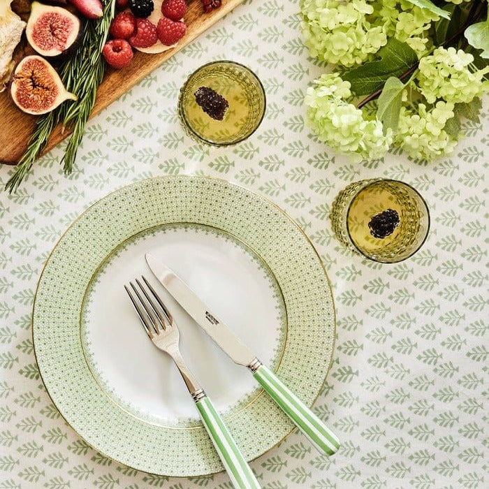 4-Piece Candy Stripe Green and White Cutlery Set
