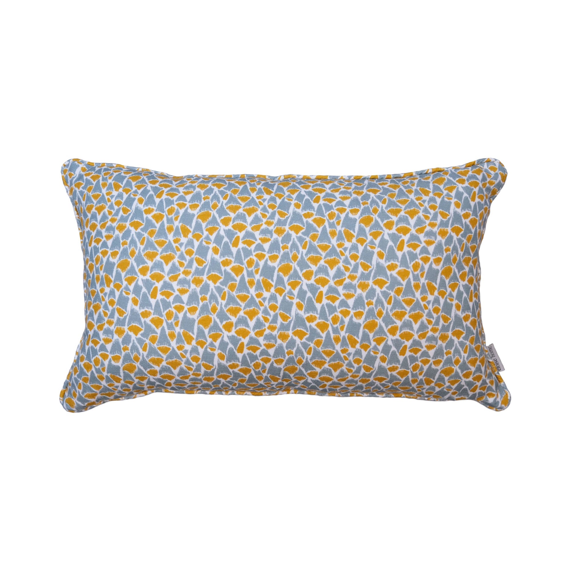 Foxglove Lumbar Cushion | Grey & Yellow