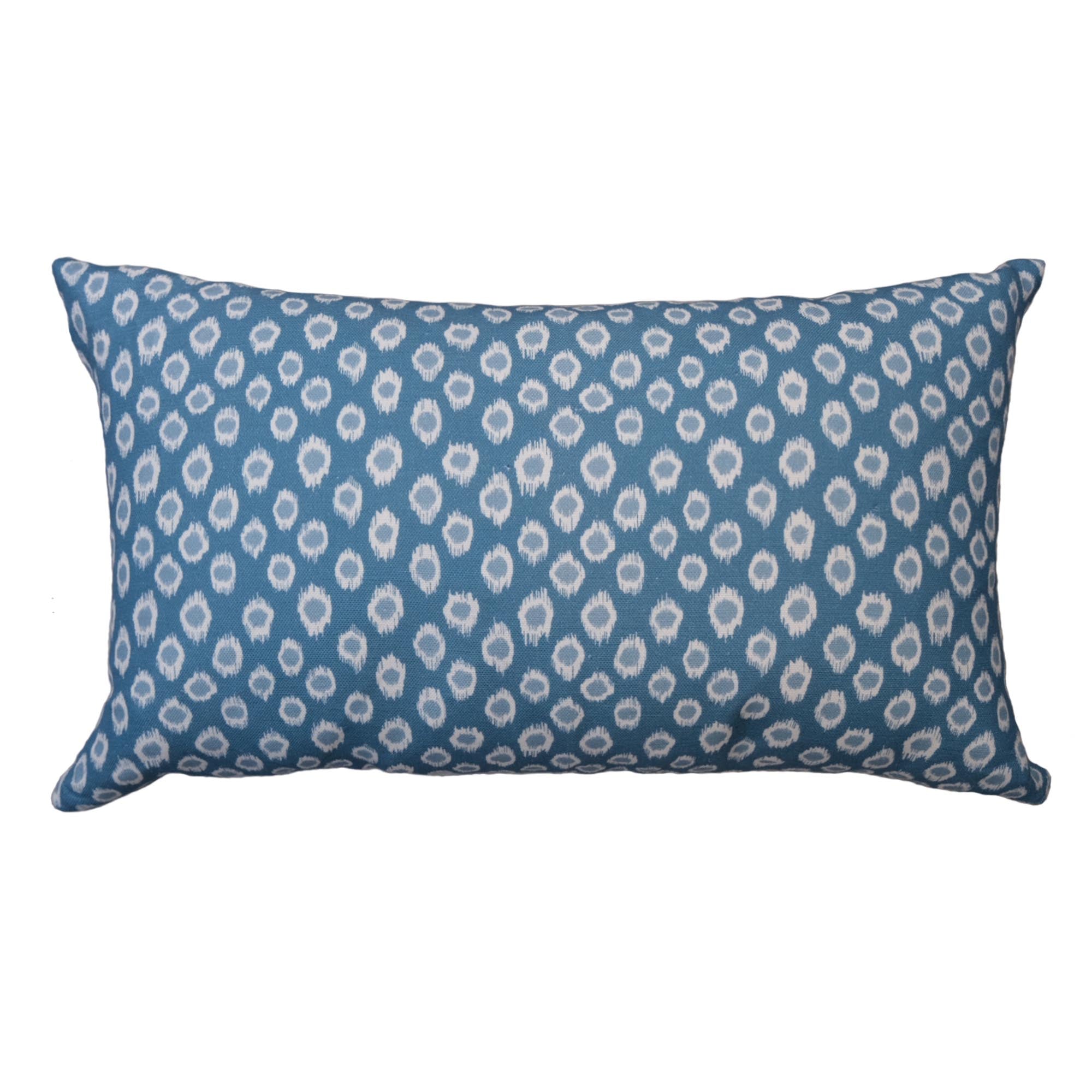 Polka Dot Lumbar Cushion | Medium Blue