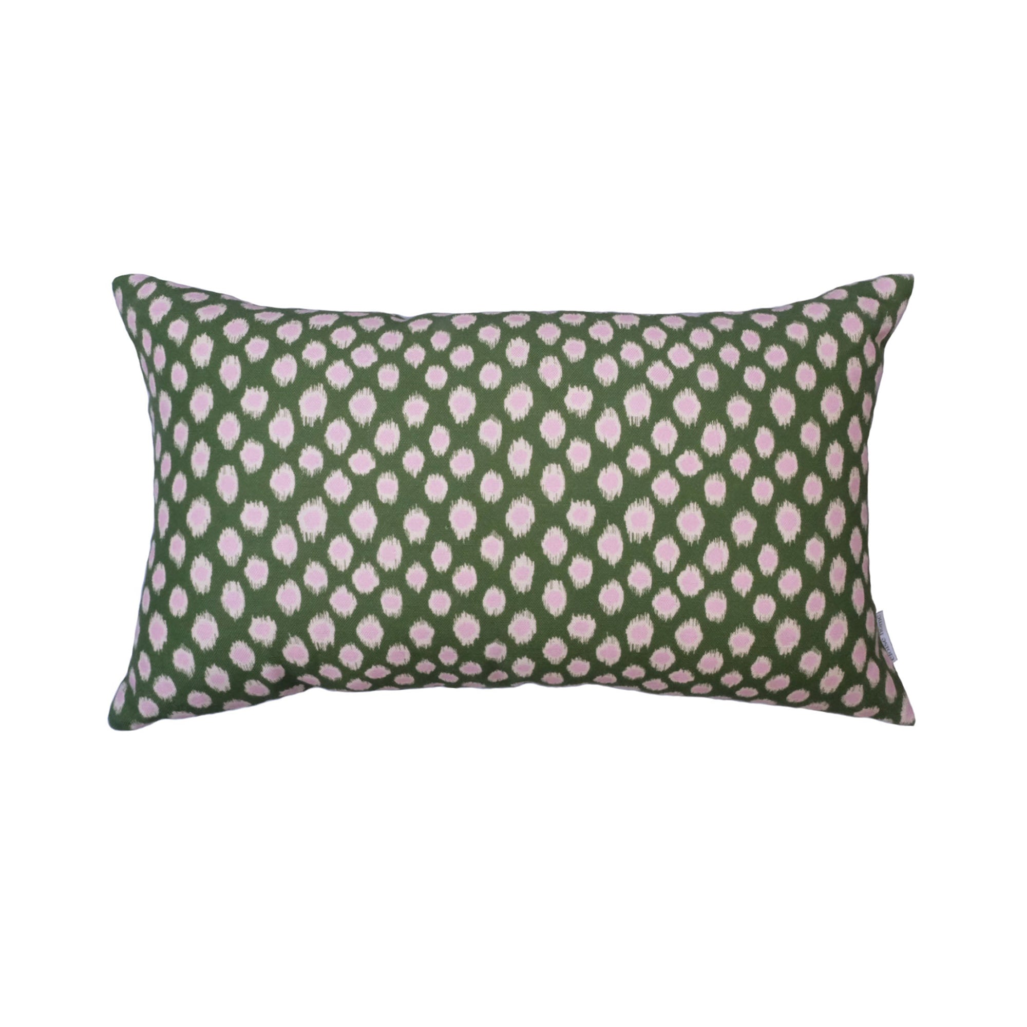 Polka Dot Lumbar Cushion | Green & Pink