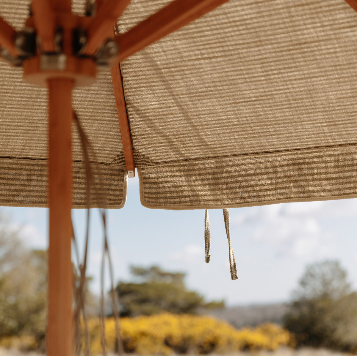 Ticking stripe parasol