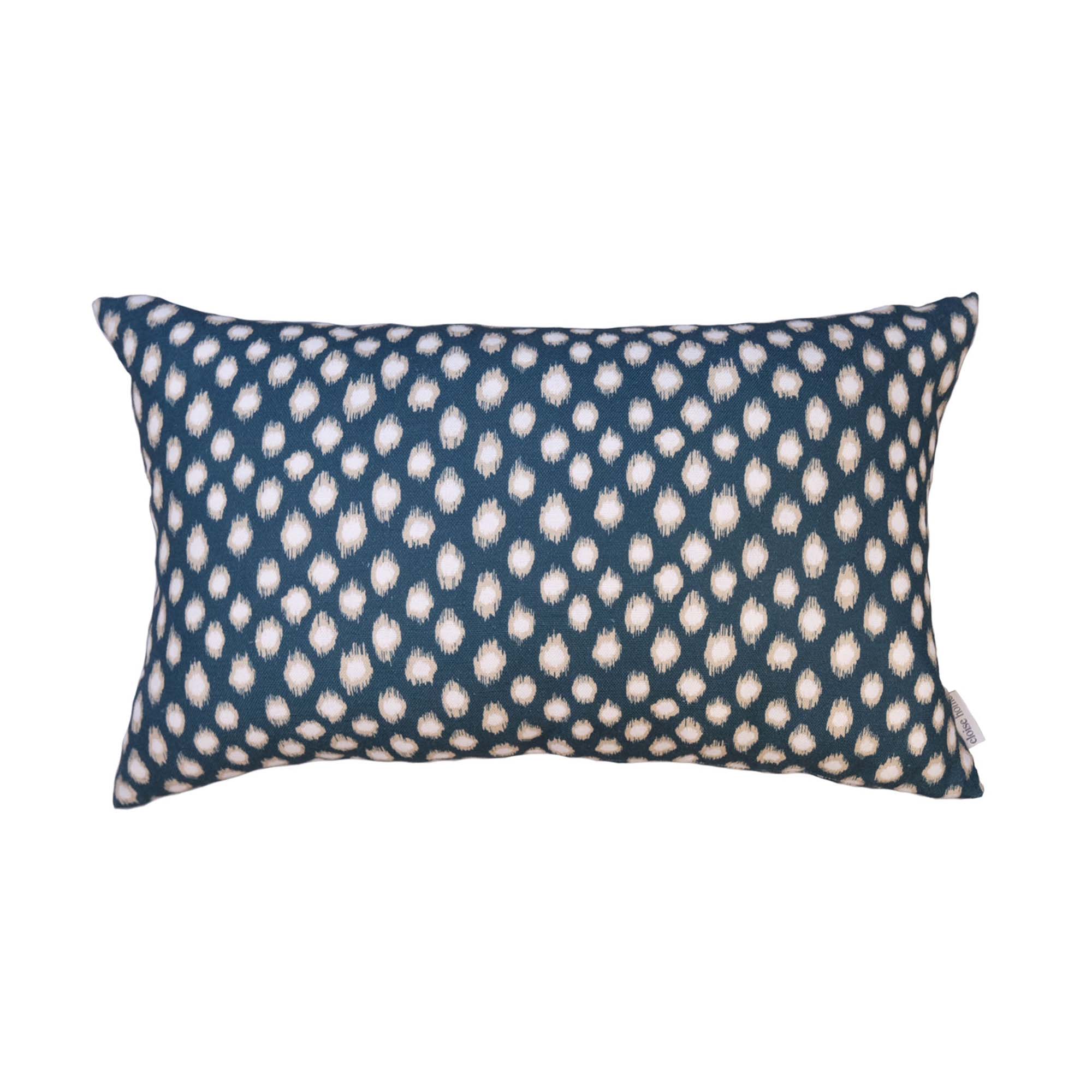 Polka Dot Lumbar Cushion | Navy & Cream