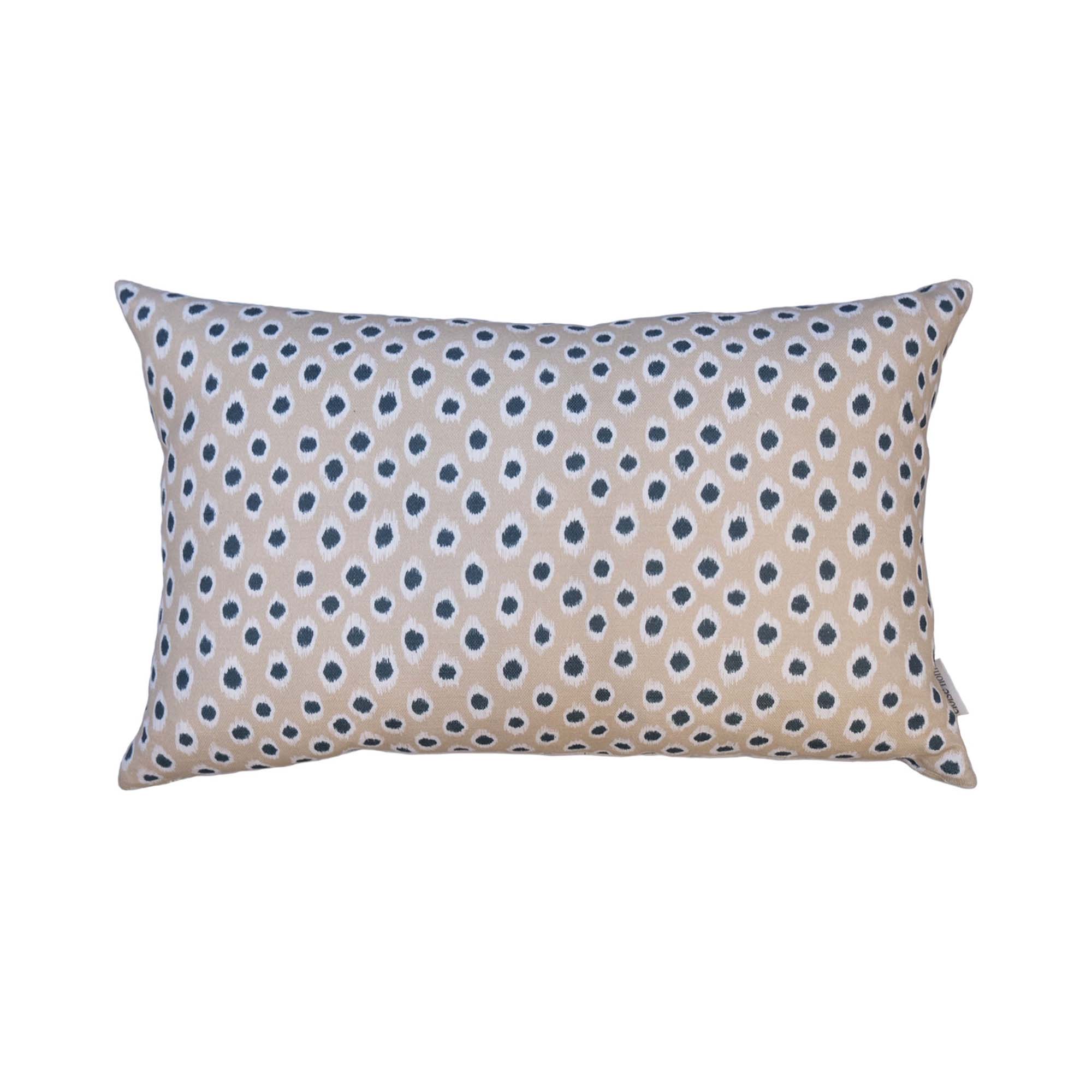 Polka Dot Lumbar Cushion | Cream & Navy