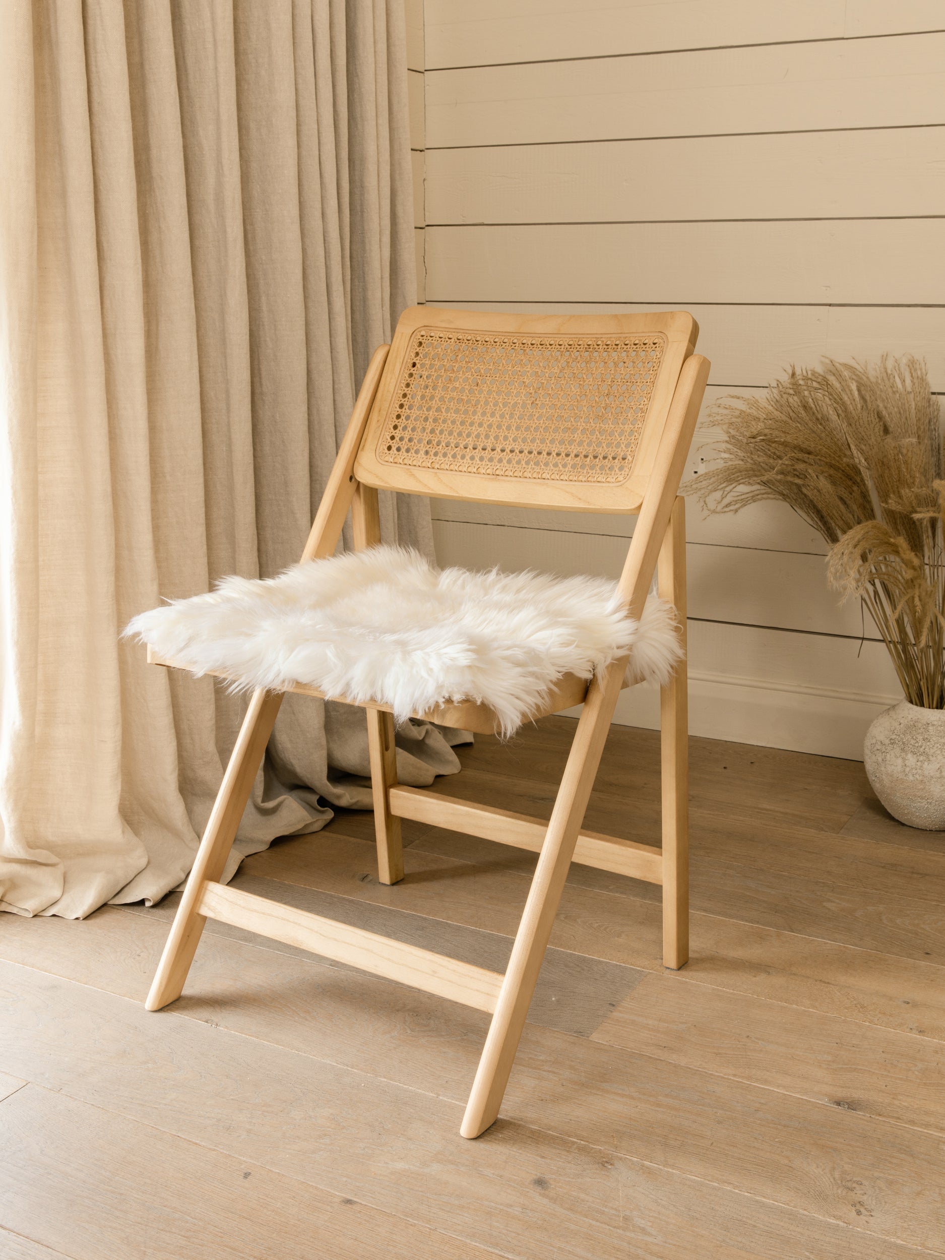 Square Sheepskin Seat Pad - Pure White