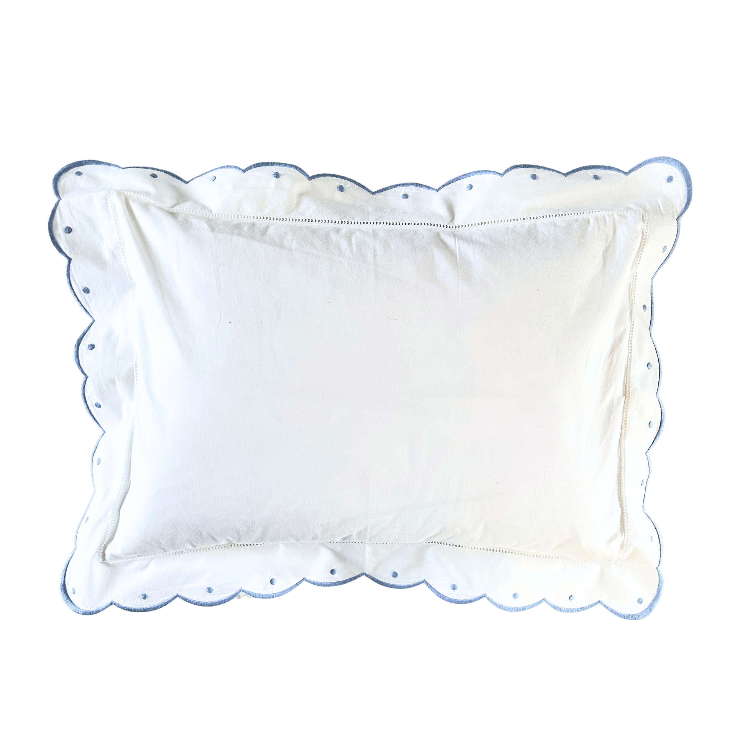 Blue Scallop and Dot Baby Pillowcase