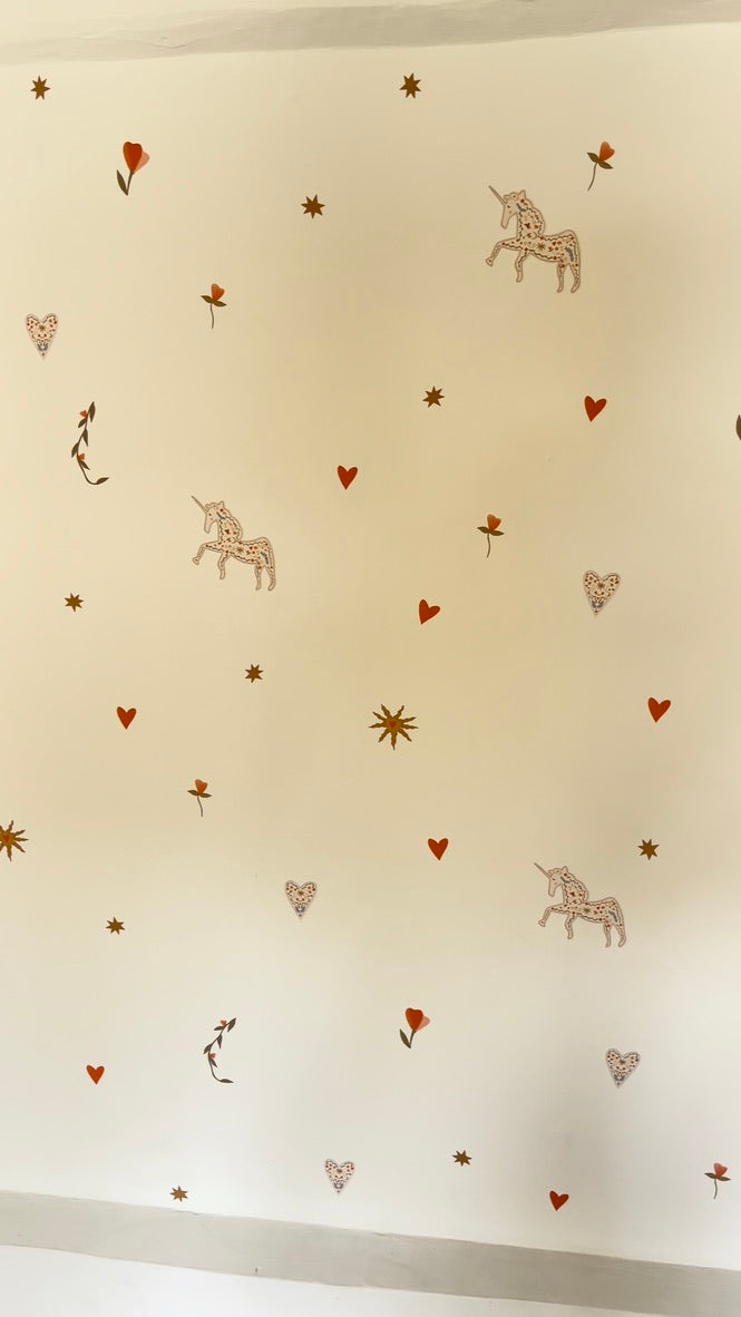 Fabric Wall Stickers - "Unicorn Garden"