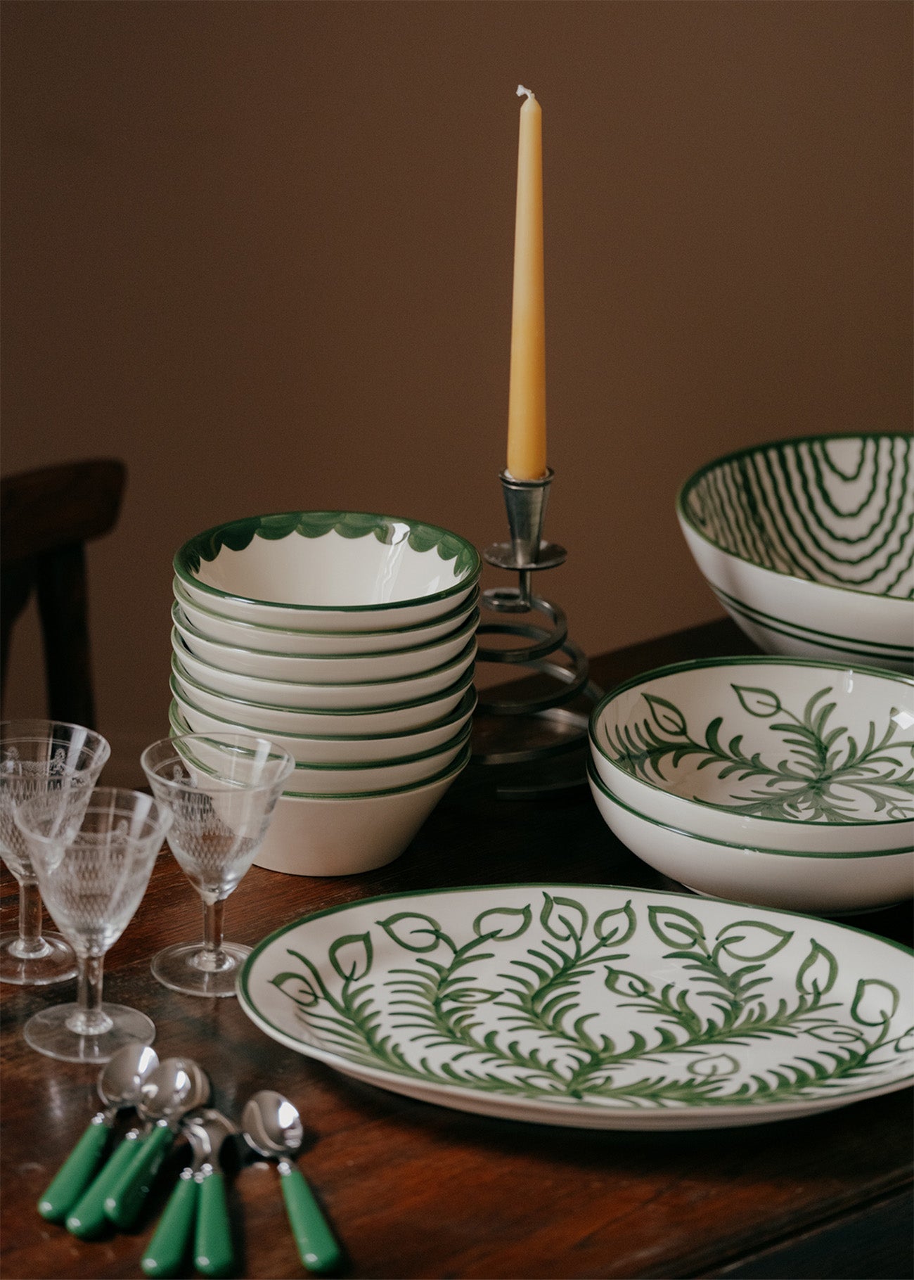 Large Green Vina Platter
