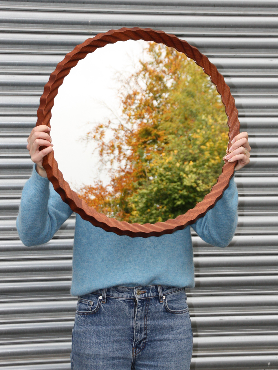 Kruller Midi Mirror - Sapele