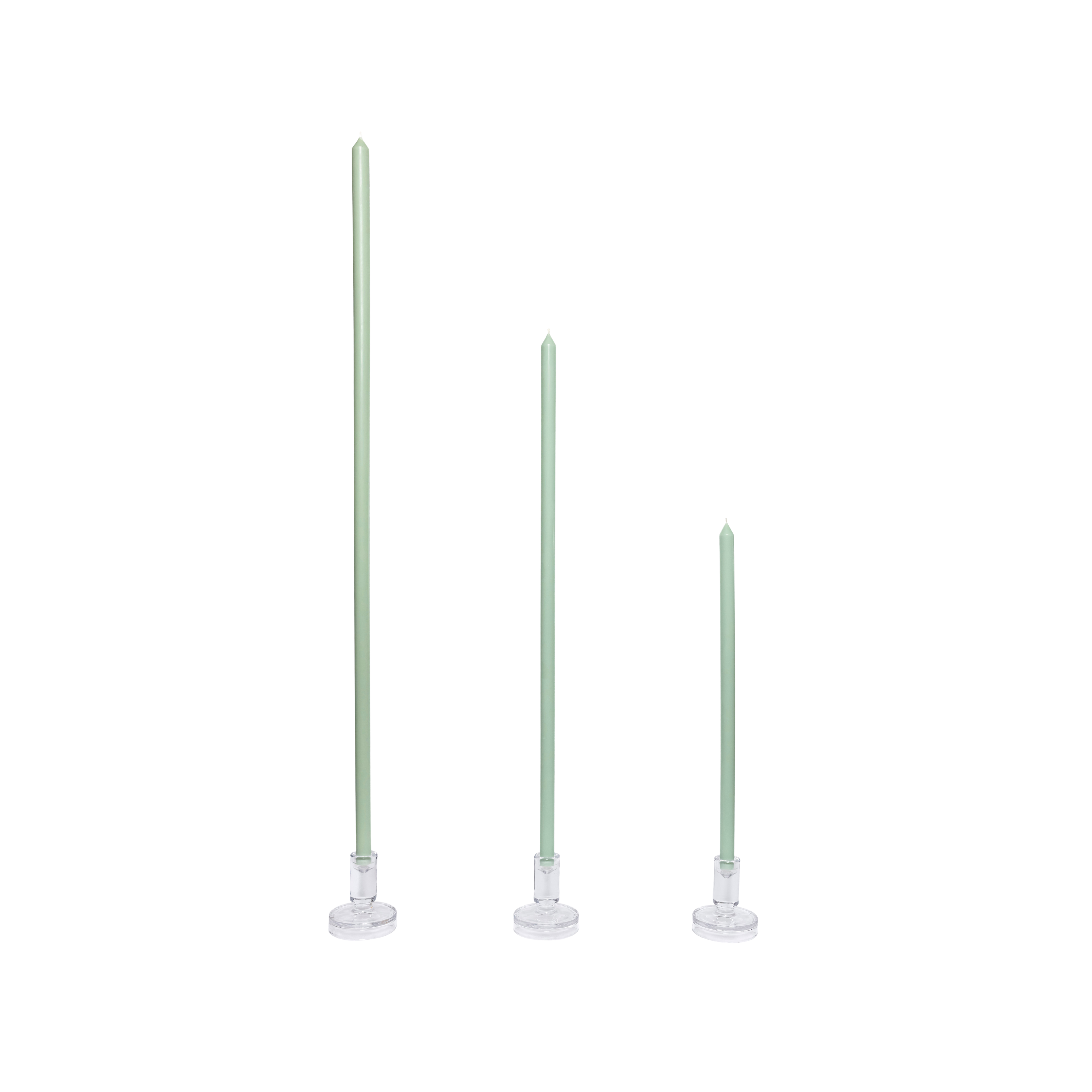 Minty Tapered Candle Pair