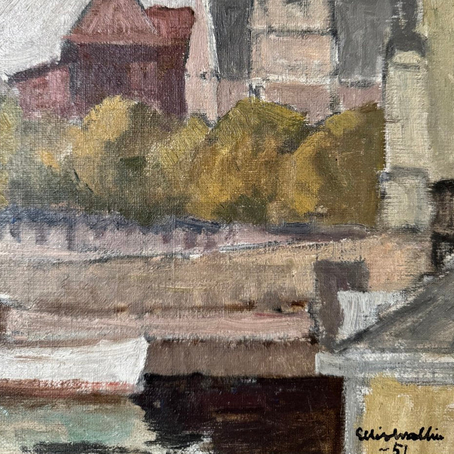 Church On The River Oil Painting