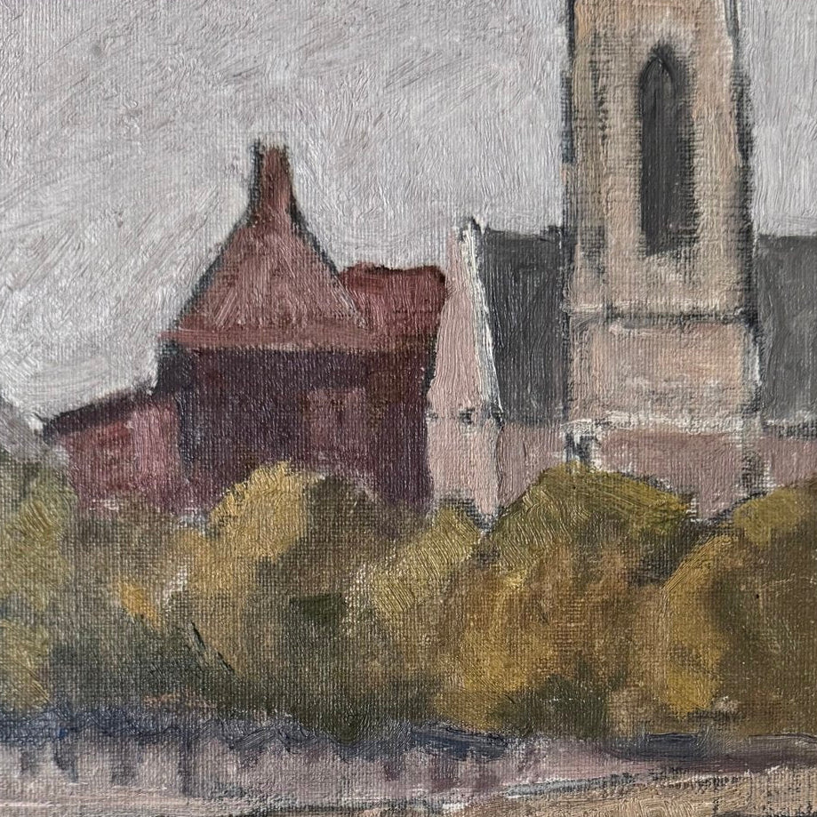 Church On The River Oil Painting