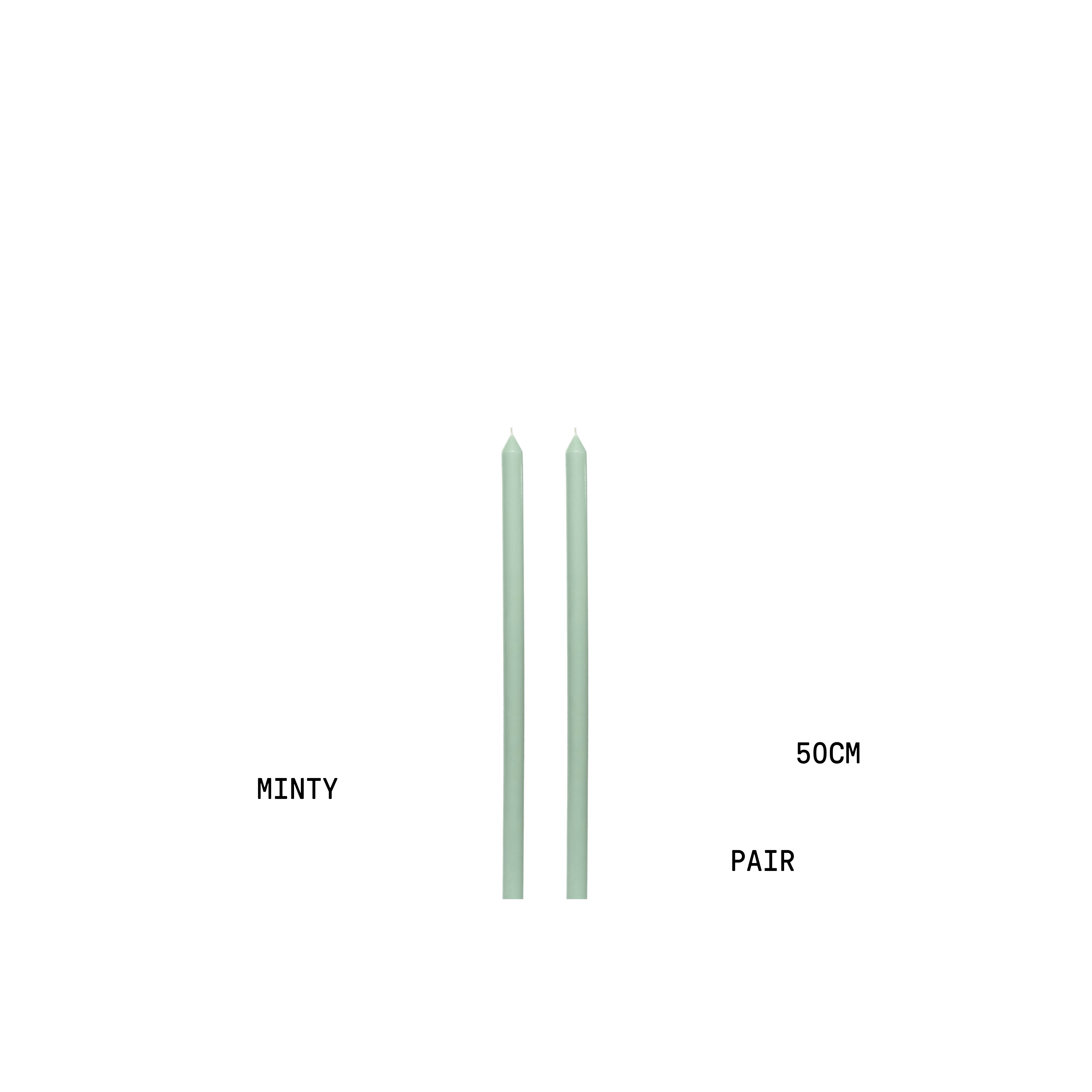 Minty Tapered Candle Pair