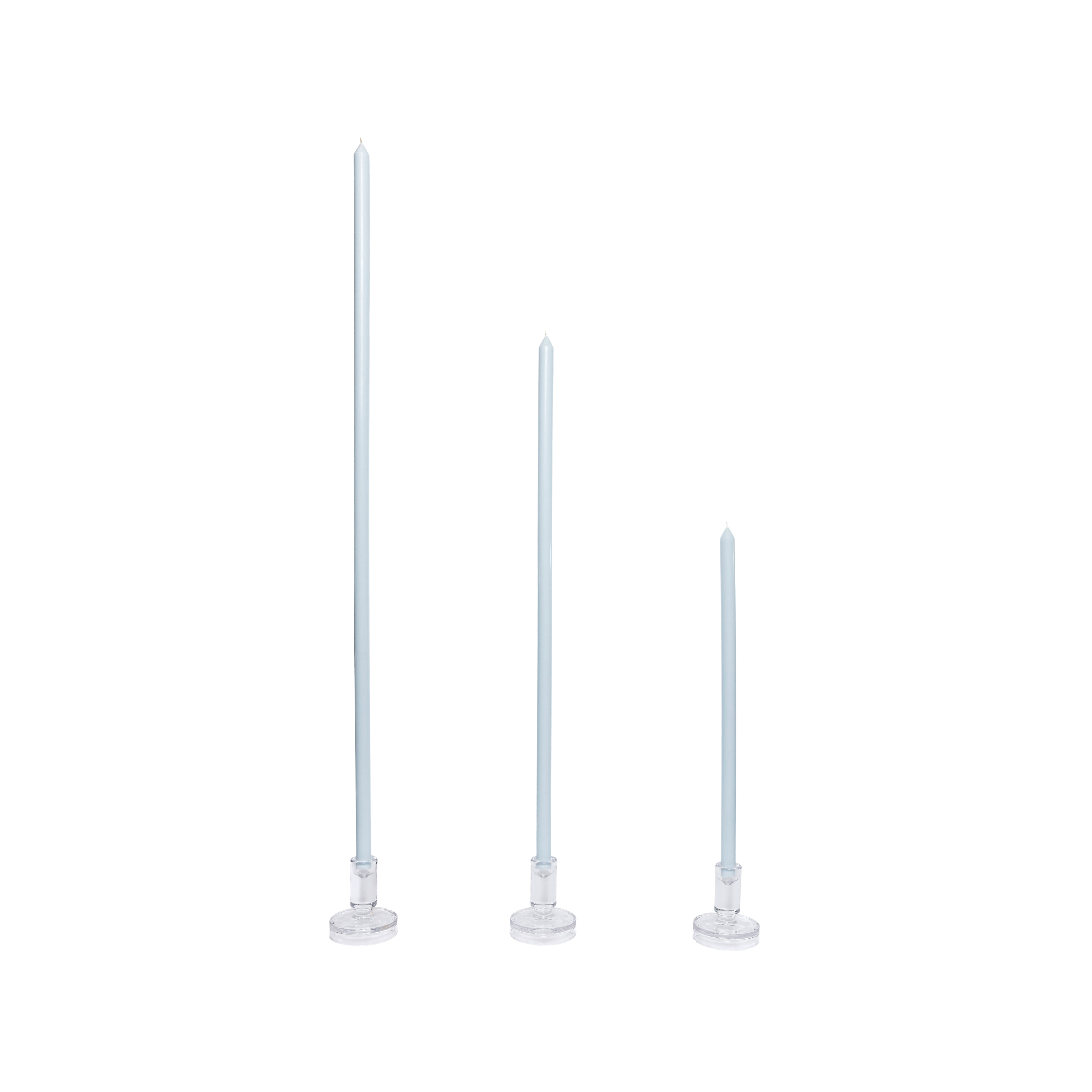 Milky Blue Tapered Candle Pair