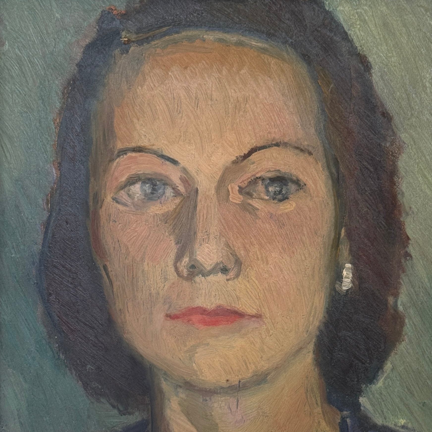 Girl In Blue Oil Painting
