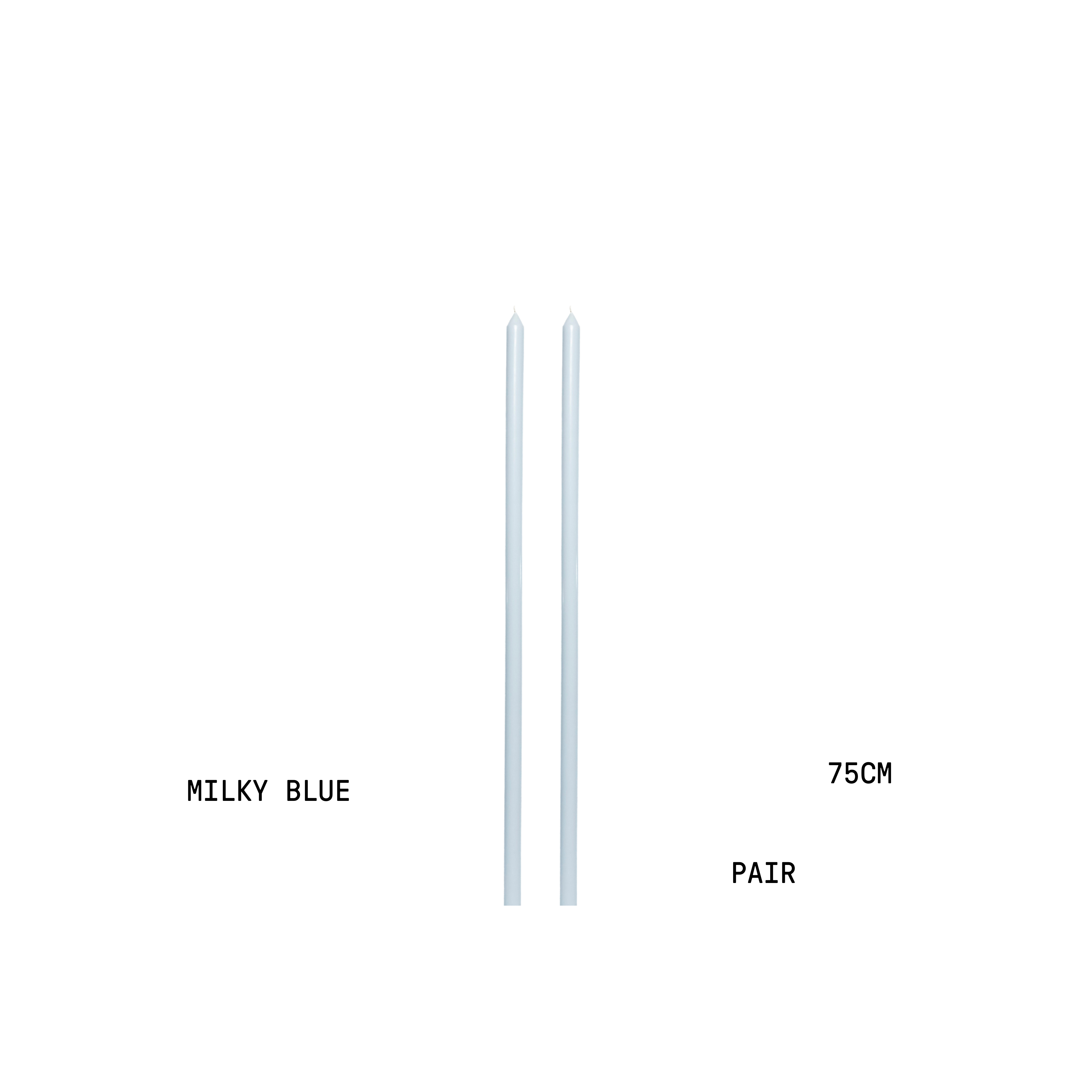 Milky Blue Tapered Candle Pair
