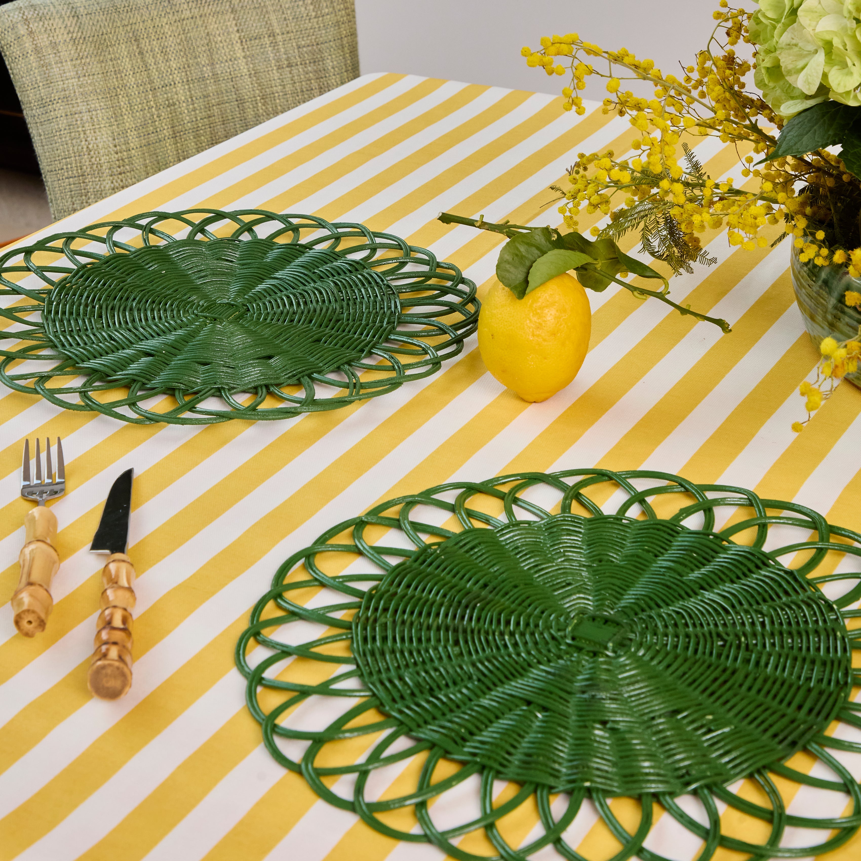 Green Cabana Placemats (Set of 4)