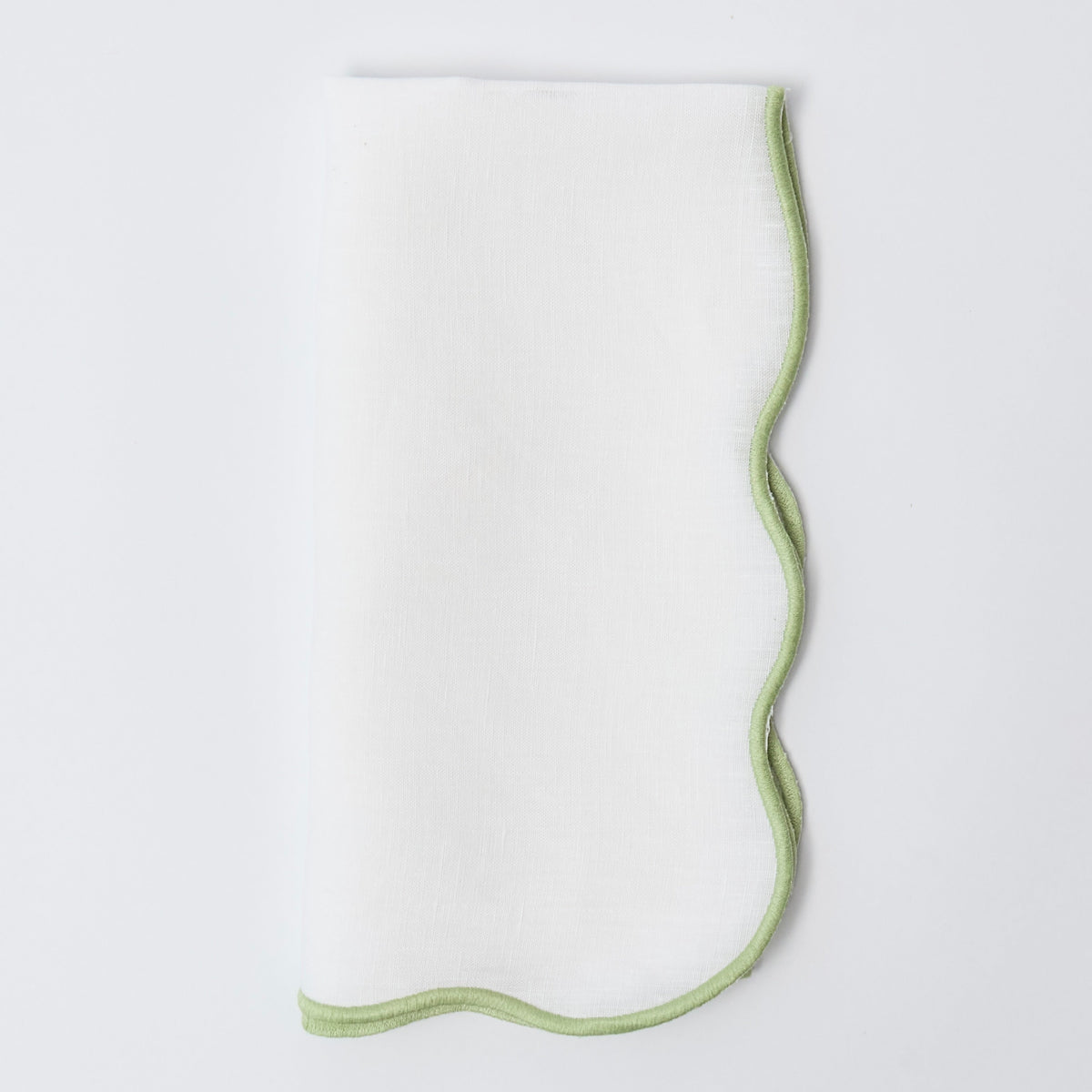 Spring Green Scallop Linen Napkin (Set of 4)