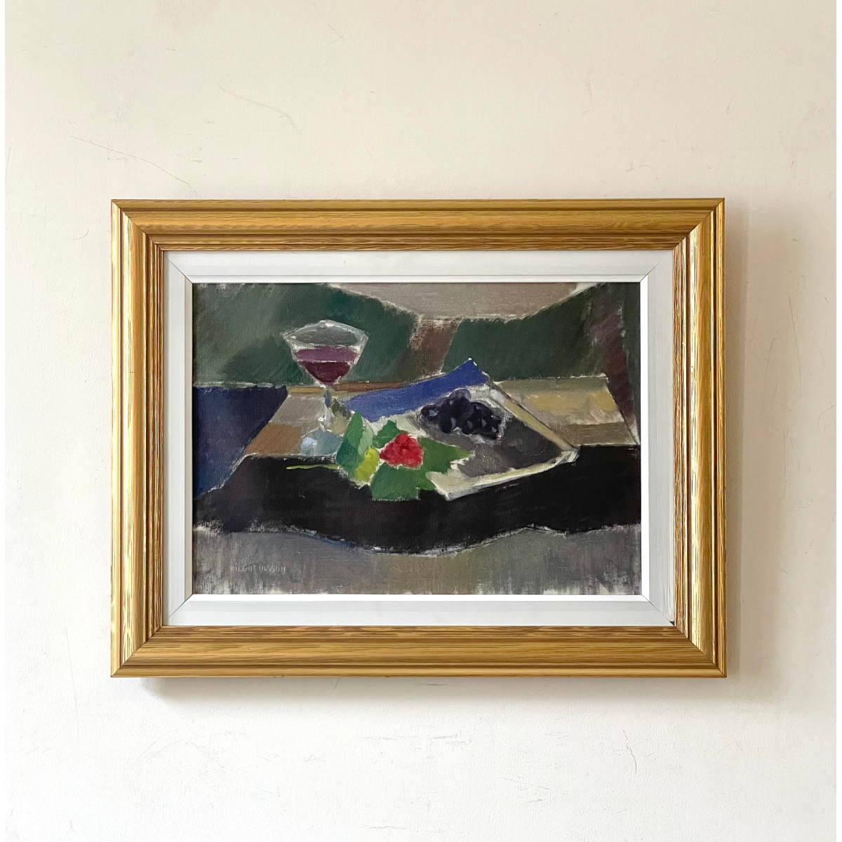 Still Life with Wine and Rose Oil Painting