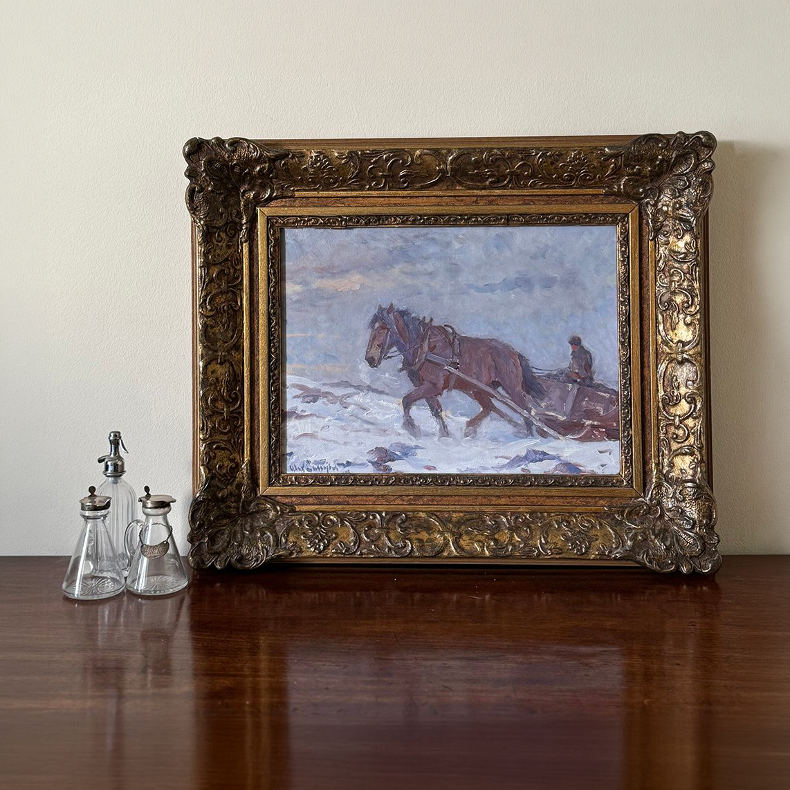 Winter on the Farm Oil Painting