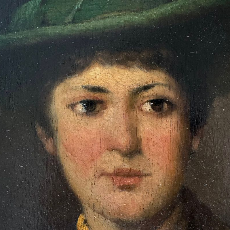 Girl in a Green Hat Oil Painting
