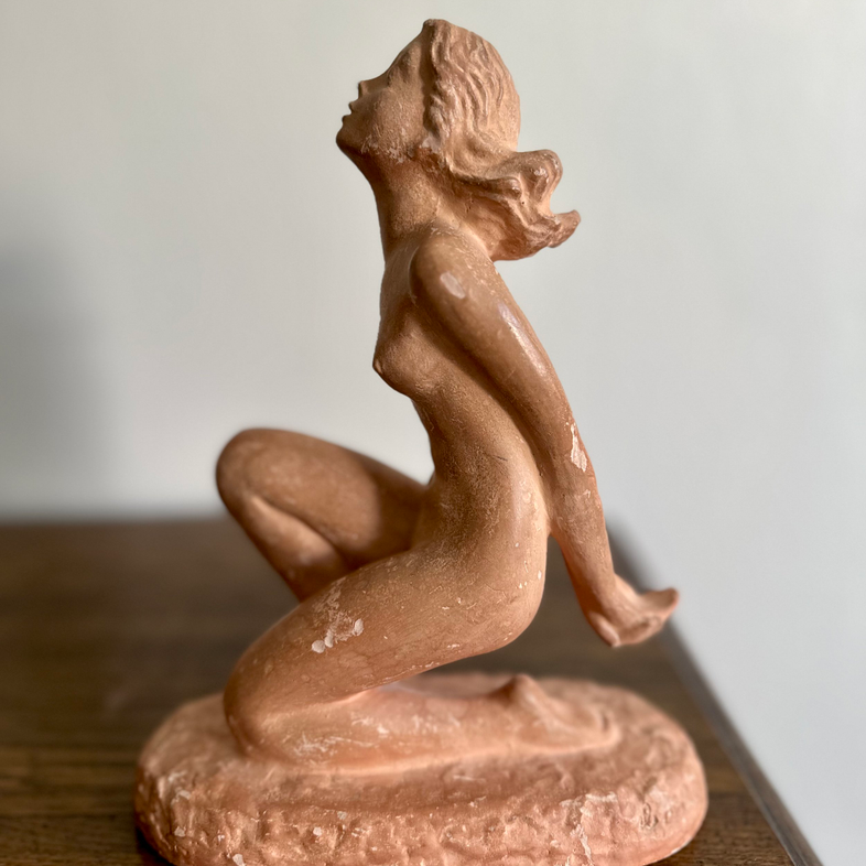 The Gymnast Vintage Terracotta Statue