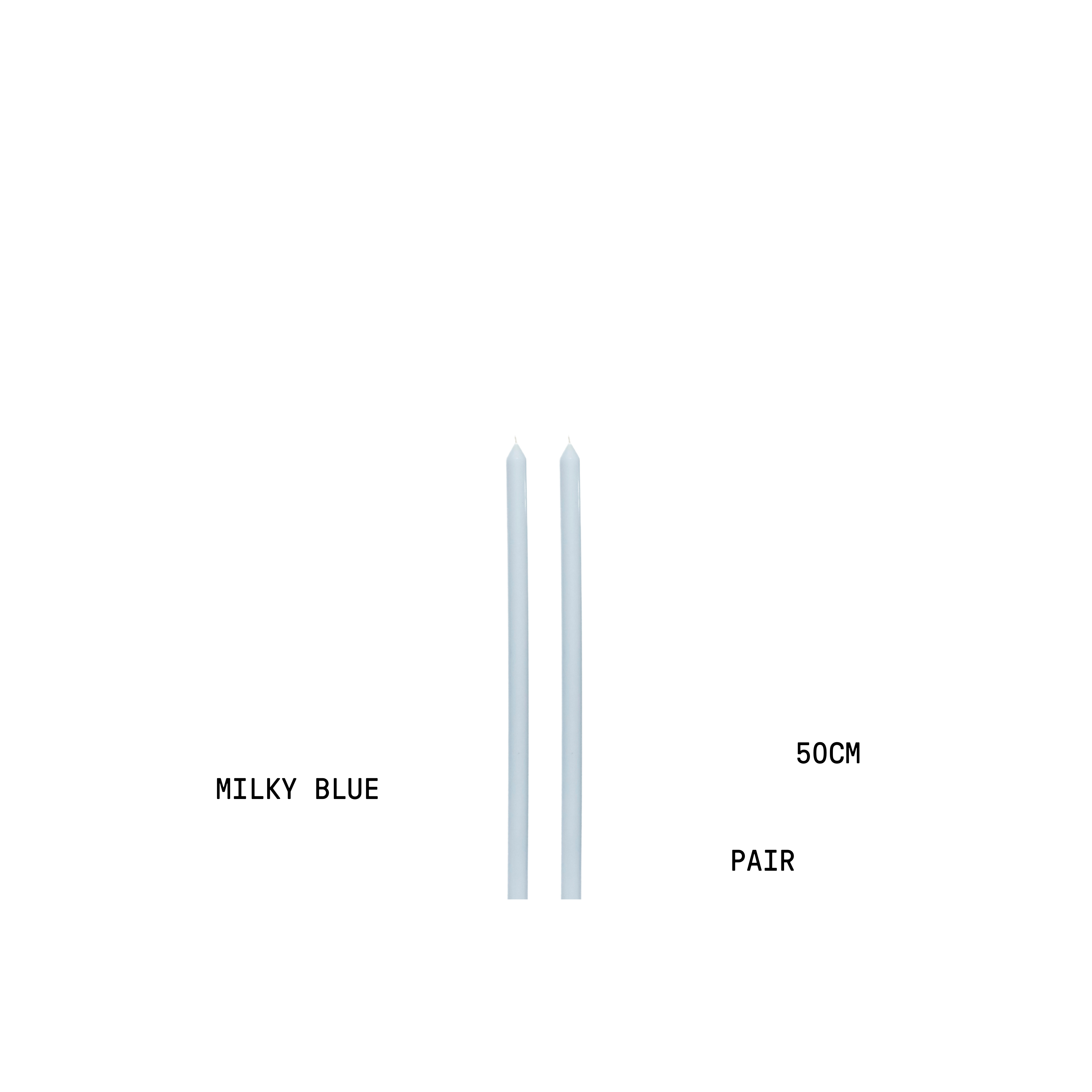 Milky Blue Tapered Candle Pair