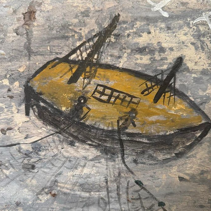 Hauling The Net Oil Painting.