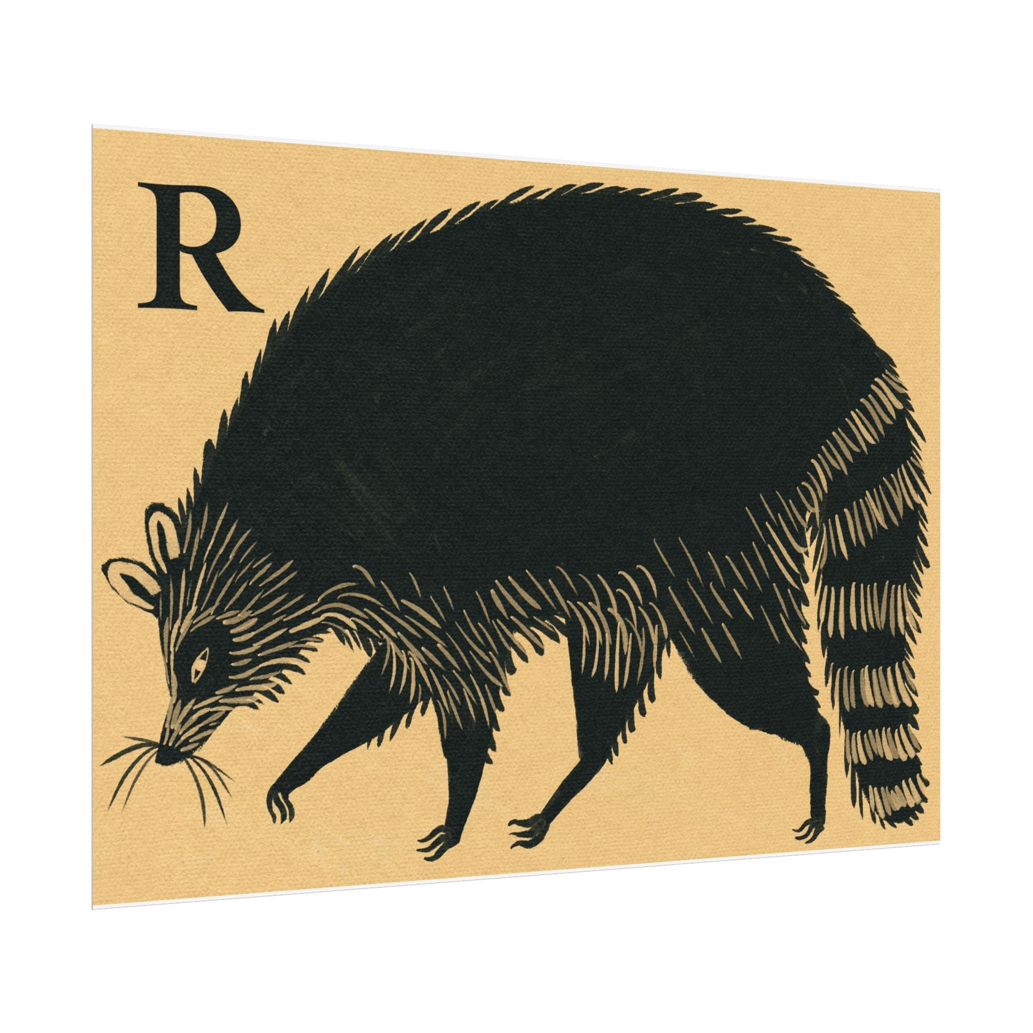 R for Racoon Print
