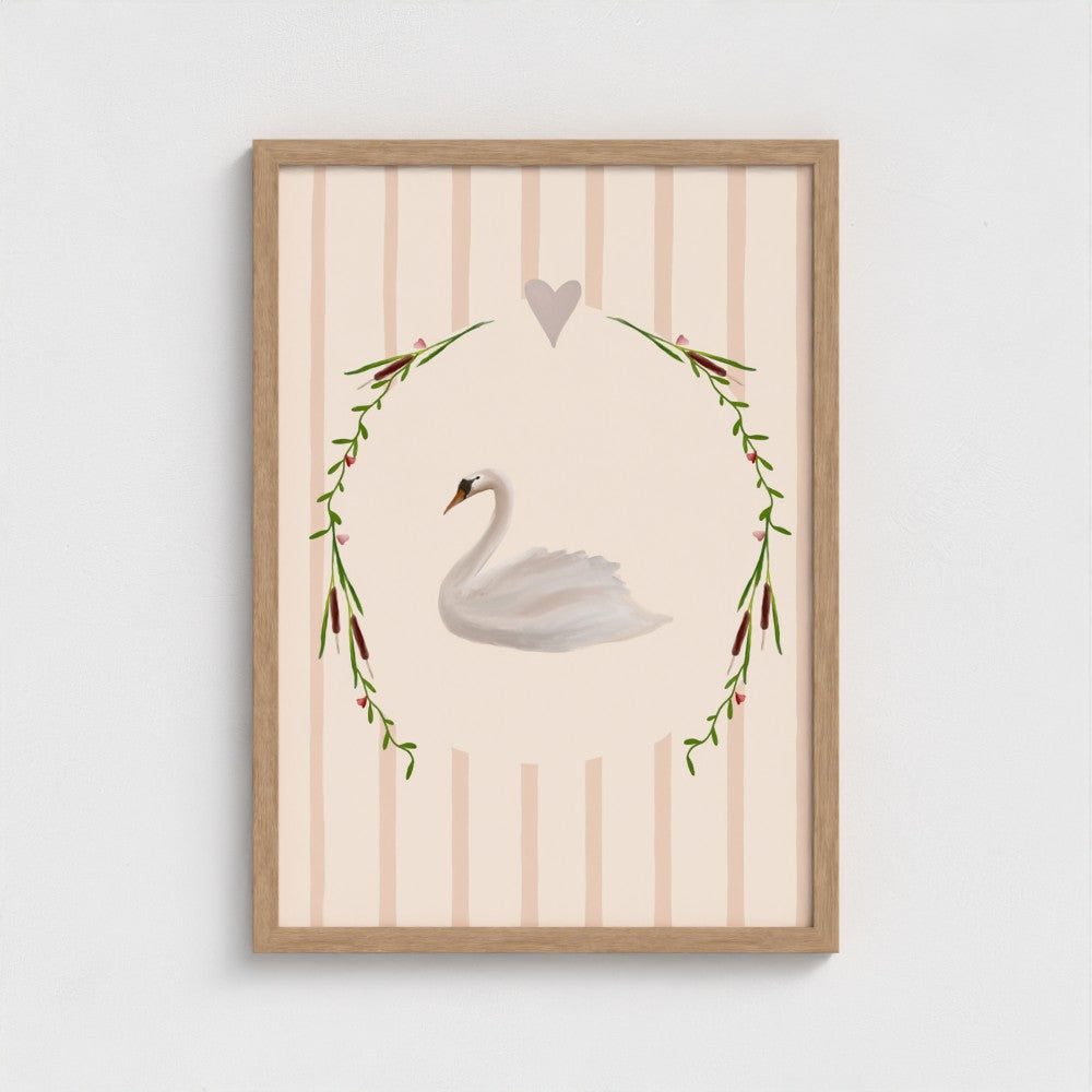 Swan Love Art Print