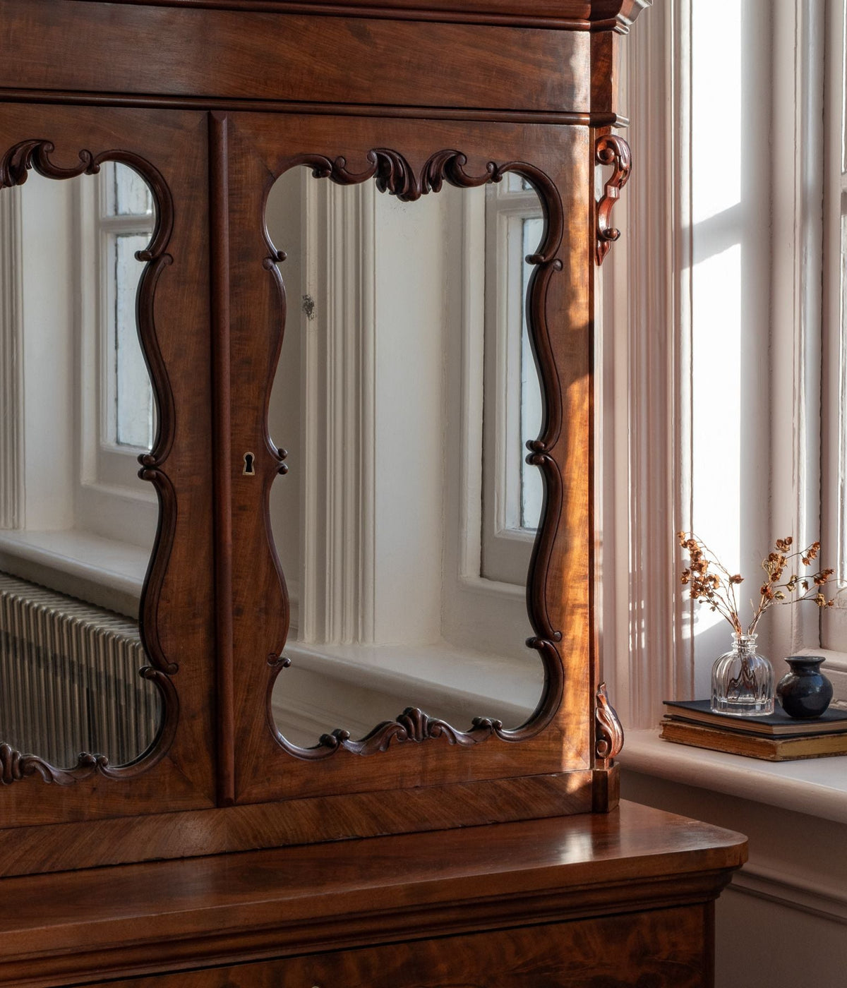 Late-19th Century Dutch Mahogany Secretaire Cabinet