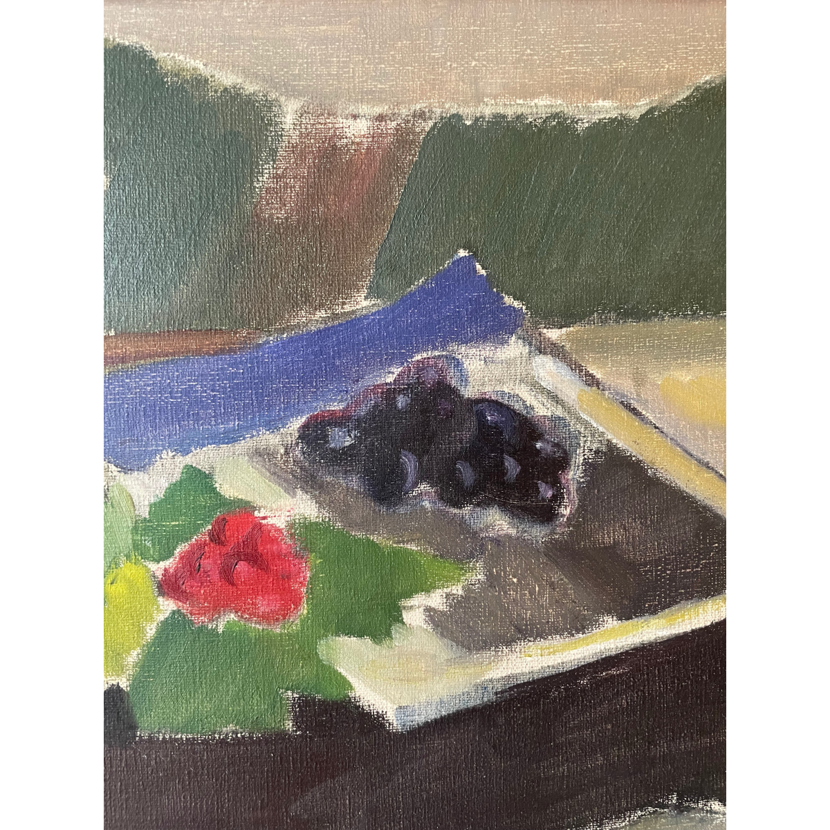Still Life with Wine and Rose Oil Painting