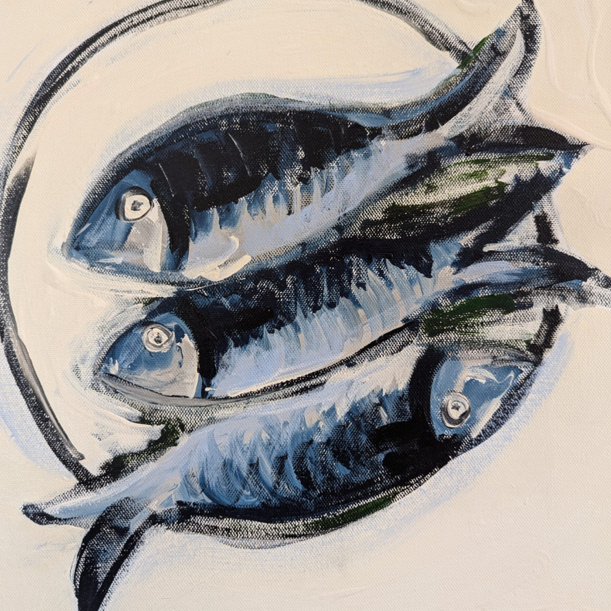 Fish on a Plate Painting