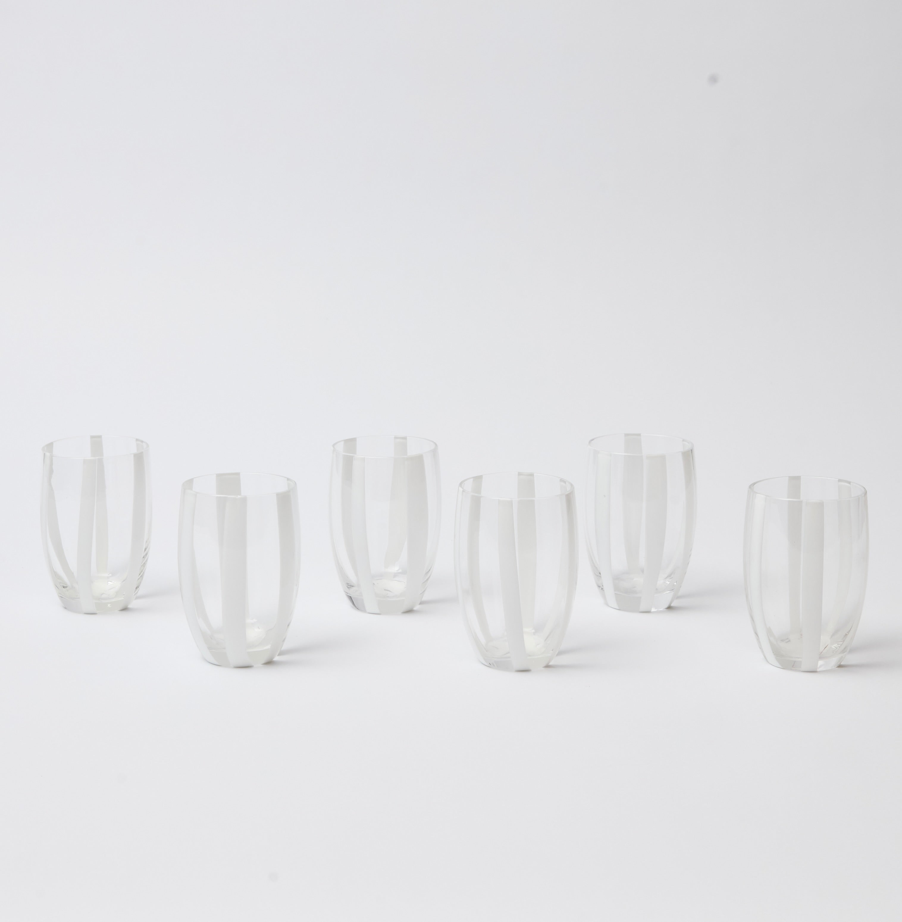 White Striped Tumblers (Set of 6)