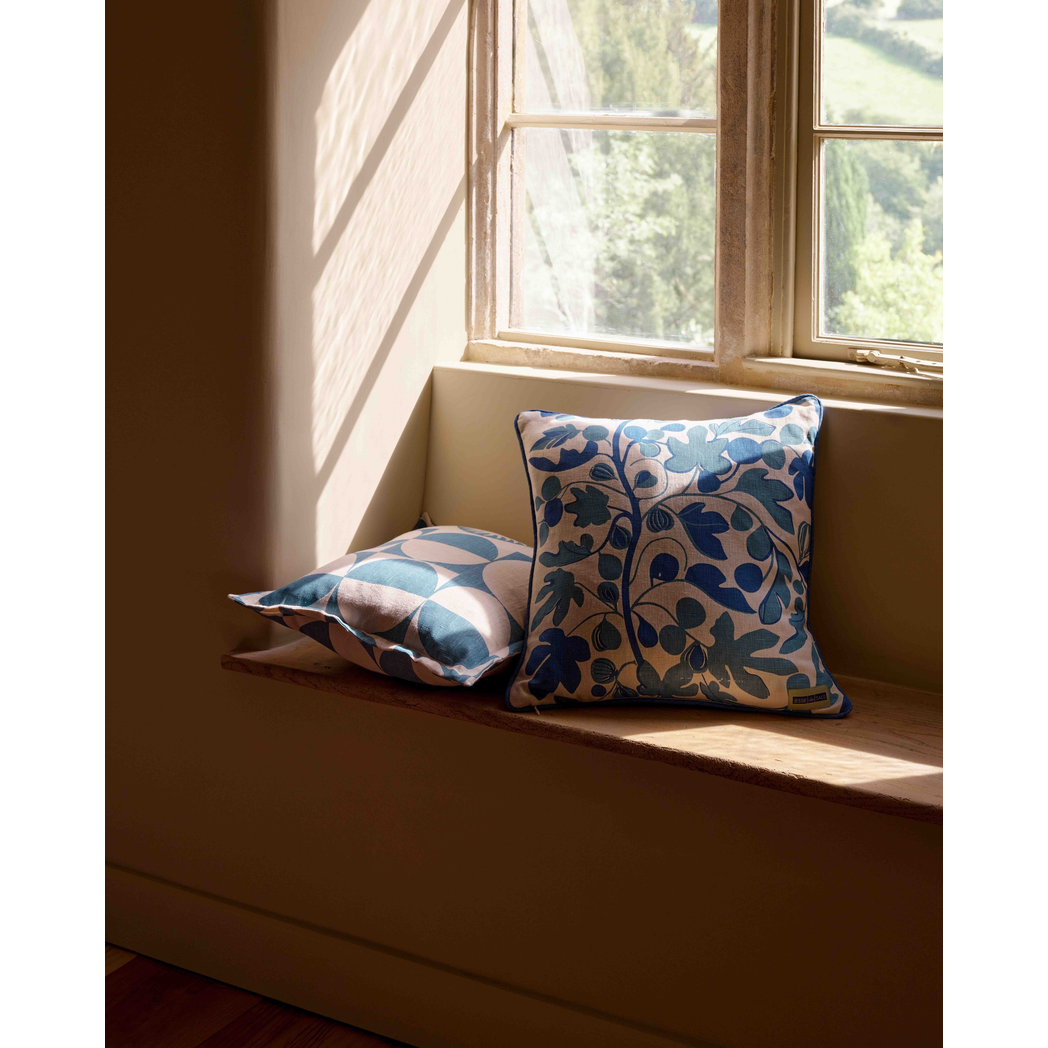 Figs Cushion (tones of blue)