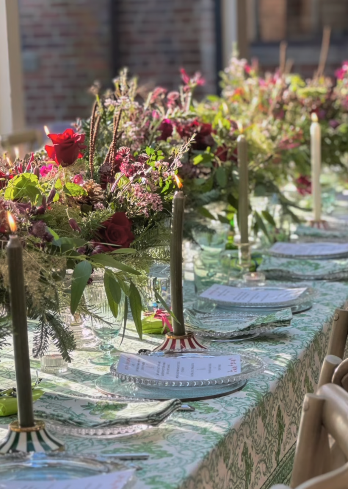 Circus Candleholder | Forest Green | Striped