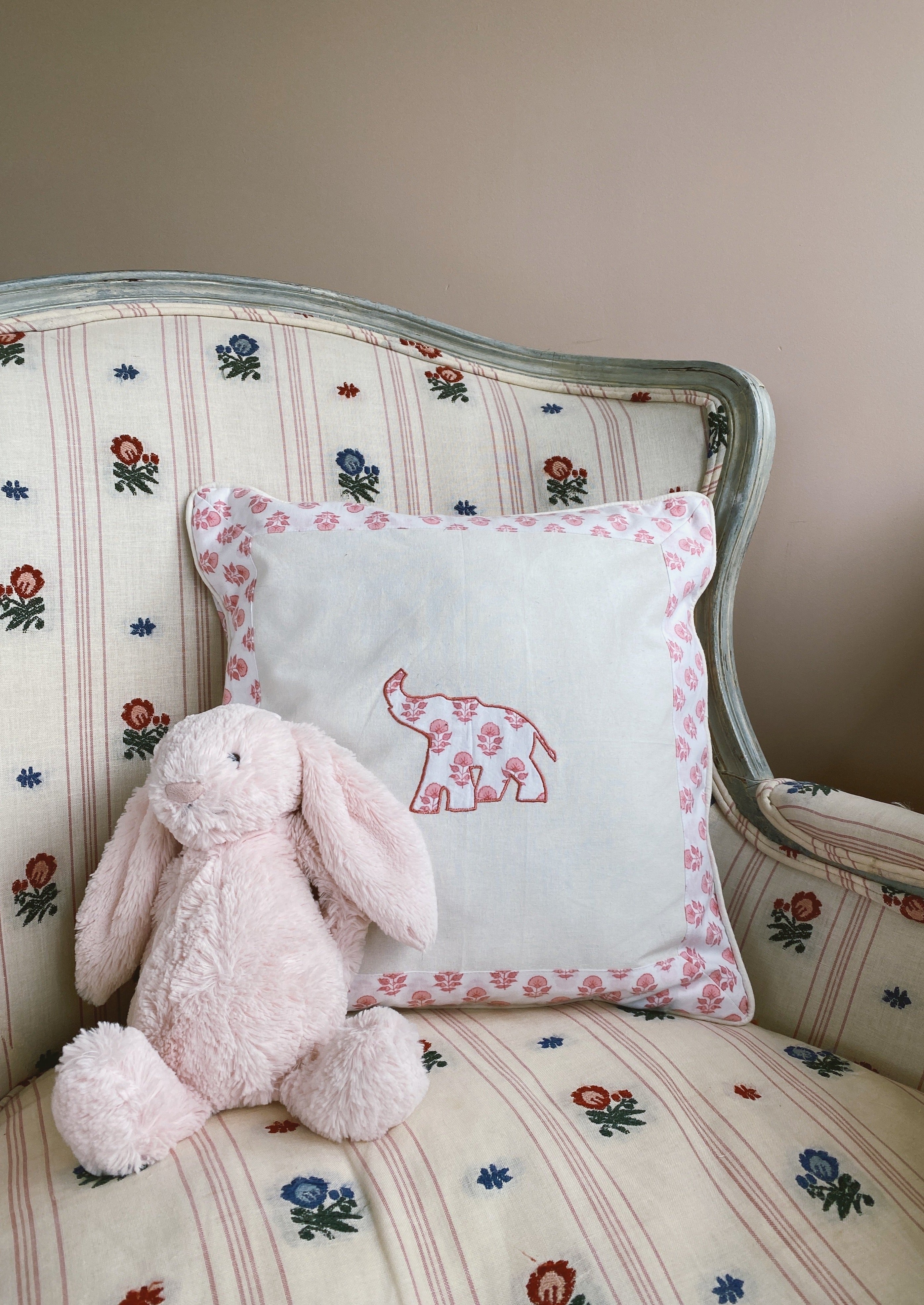 Pink Elephant Cushion Cover