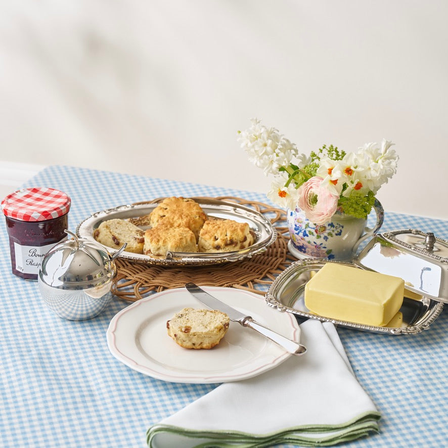 Blue and White Gingham Tablecloth