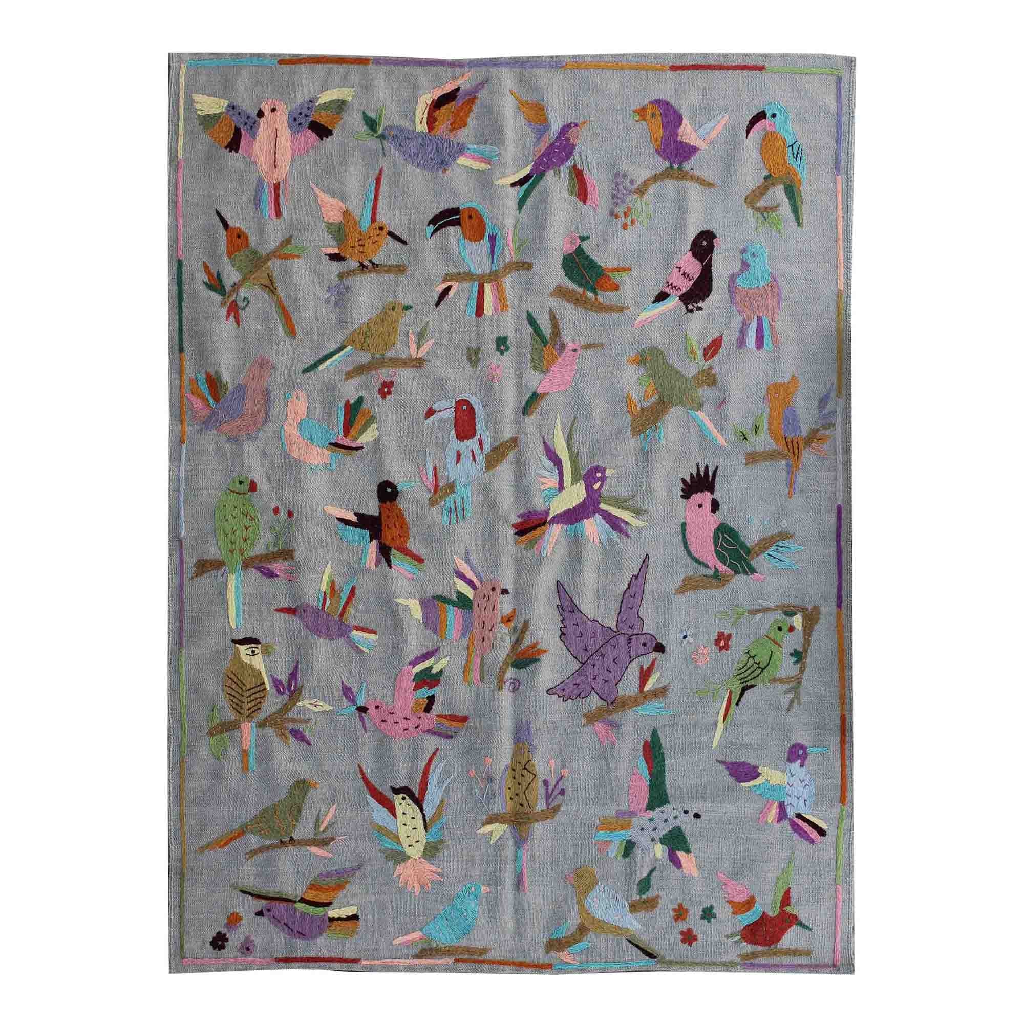 Unique Bird Suzani Kilim Rug