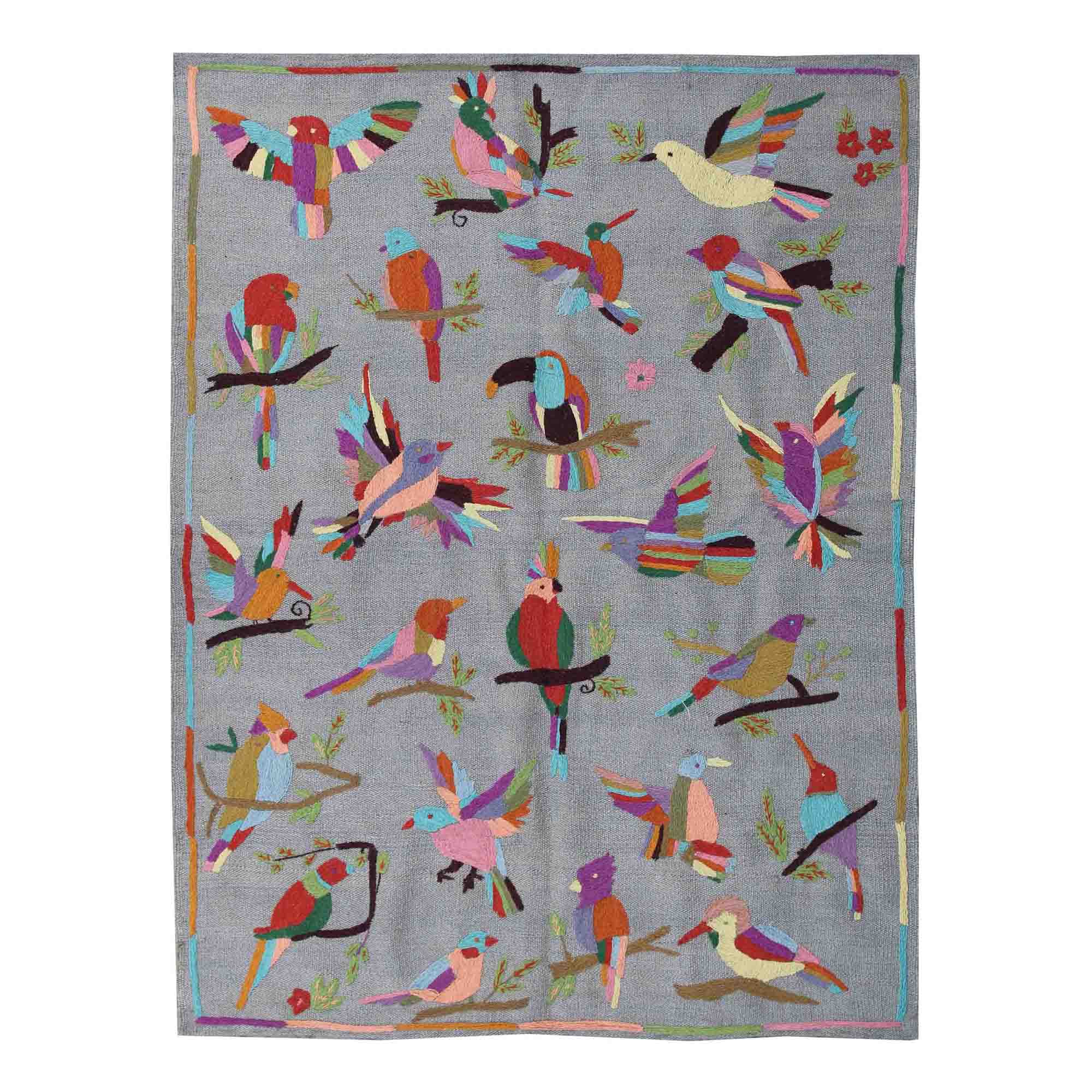 Unique Bird Suzani Kilim Rug