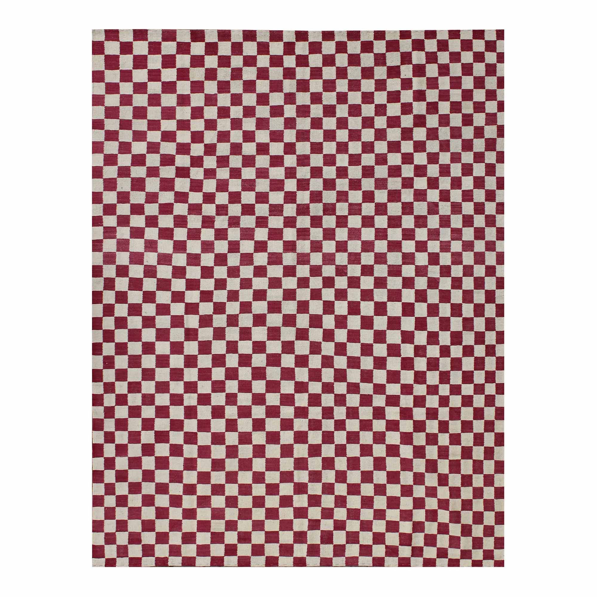 Checkerboard Modern Kilim Rug