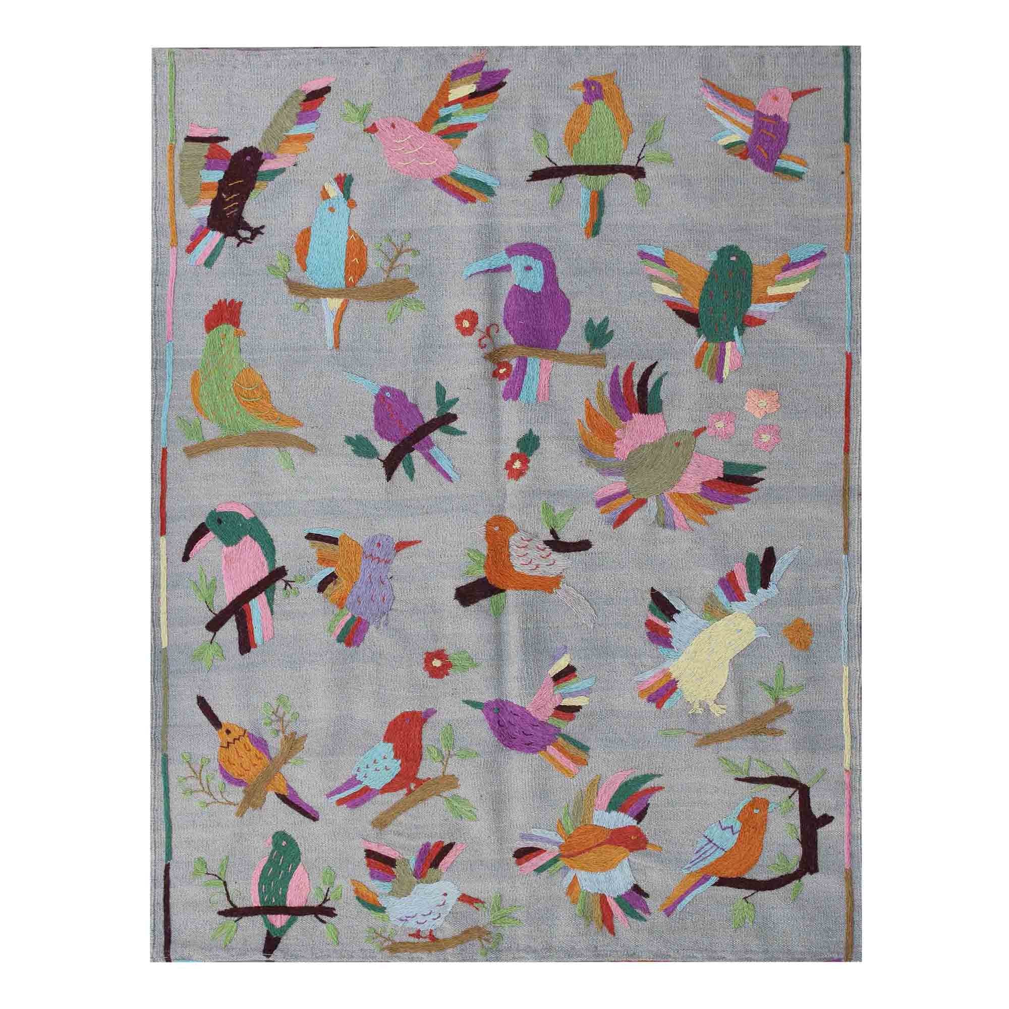Unique Bird Suzani Kilim Rug