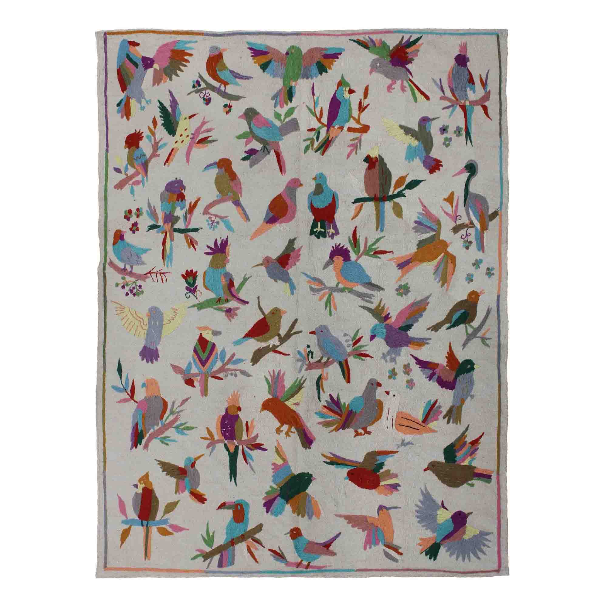 Unique Bird Suzani Kilim Rug